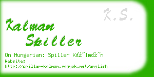 kalman spiller business card